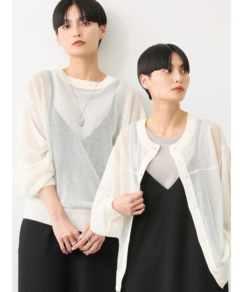 即完売 pois ポワ　シアーニットカーディガン 完売商品☆pois シアーニットカーディガン