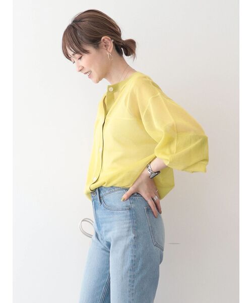 AMERICAN HOLIC(アメリカンホリック)の「接触冷感2WAYシアーニットカーディガン(カーディガン/ボレロ・レディース・イエロー/ブラック/オフホワイト/ブルー/ライトグレー・M/L)」の21枚目の写真