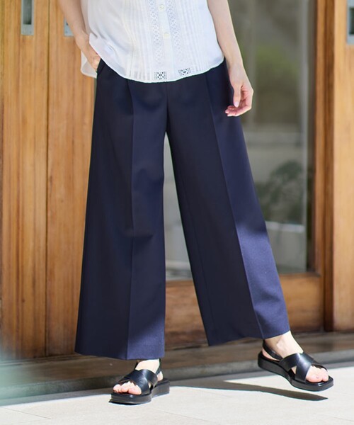 Reflect(リフレクト)の「◆【SALE/WEB限定カラーあり/マシンウォッシュ可】ソフトワイドシルエットパンツ(その他パンツ・レディース・ネイビー/グレー/アイボリー/マスタード・11/09/05/07/13/15 /17)」の3枚目の写真