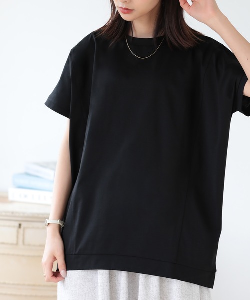 SUNFLOWER EIGHT(サンフラワーエイト)の「ドライタッチプルオーバー(Tシャツ/カットソー・レディース・グレイッシュベージュ/ホワイト/ブラック/チャコール・FREE)」の10枚目の写真