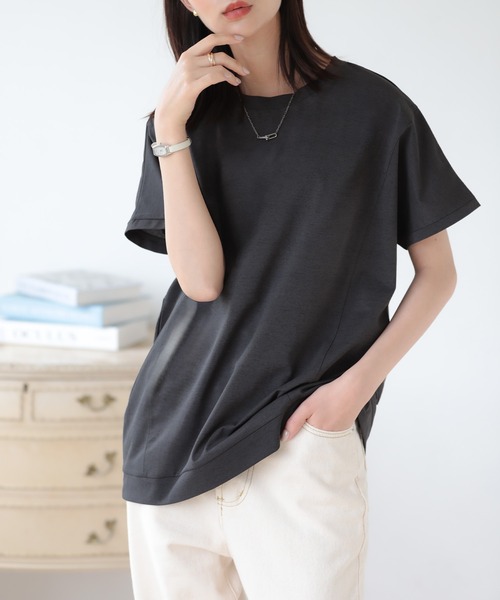 SUNFLOWER EIGHT(サンフラワーエイト)の「ドライタッチプルオーバー(Tシャツ/カットソー・レディース・グレイッシュベージュ/ホワイト/ブラック/チャコール・FREE)」の15枚目の写真