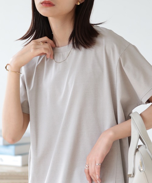 SUNFLOWER EIGHT(サンフラワーエイト)の「ドライタッチプルオーバー(Tシャツ/カットソー・レディース・グレイッシュベージュ/ホワイト/ブラック/チャコール・FREE)」の17枚目の写真