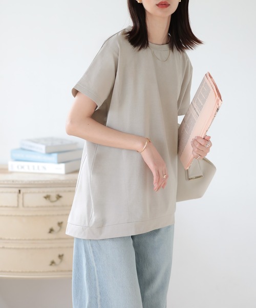 SUNFLOWER EIGHT(サンフラワーエイト)の「ドライタッチプルオーバー(Tシャツ/カットソー・レディース・グレイッシュベージュ/ホワイト/ブラック/チャコール・FREE)」の18枚目の写真