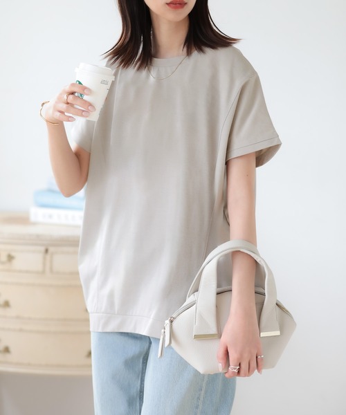 SUNFLOWER EIGHT(サンフラワーエイト)の「ドライタッチプルオーバー(Tシャツ/カットソー・レディース・グレイッシュベージュ/ホワイト/ブラック/チャコール・FREE)」の19枚目の写真