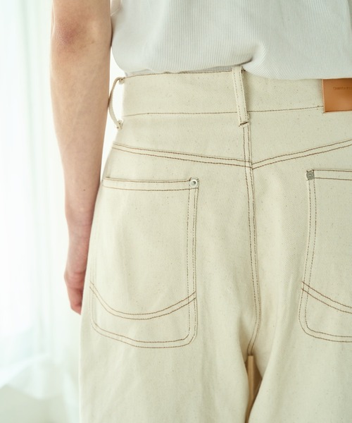 Camphor wood(カンファーウッド)の「knee tuck wide baggy nep jeans / ニータックワイドバギー白ネップデニム(デニムパンツ・メンズ・アイボリー・SMALL/MEDIUM/LARGE)」の13枚目の写真