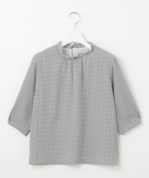 J.PRESS（ジェイプレス）の「千鳥プリント フリル襟 カットソー（Tシャツ/カットソー・レディース・ホワイト系5/ライトグレー系5/ネイビー系5・MEDIUM/LARGE）」の10枚目の写真