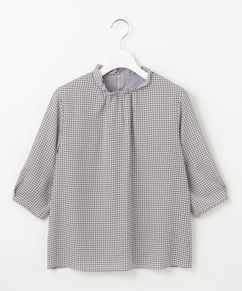 J.PRESS（ジェイプレス）の「千鳥プリント フリル襟 カットソー（Tシャツ/カットソー・レディース・ホワイト系5/ライトグレー系5/ネイビー系5・MEDIUM/LARGE）」の11枚目の写真