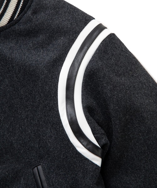 BEDWIN & THE HEARTBREAKERS（ベドウィン アンド ザ ハートブレイカーズ）の「MELTON AWARD JACKET "JERRY"（スタジャン・メンズ・ネイビー/チャコール・LARGE/MEDIUM/X-LARGE）」の9枚目の写真