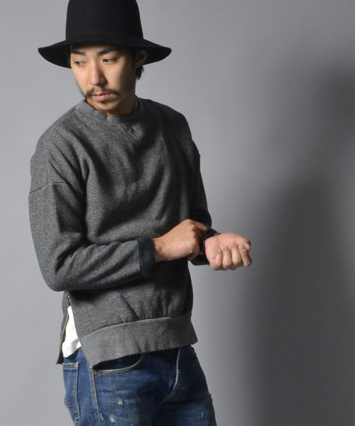 AMERICAN RAG CIE（アメリカンラグシー）の「AMERICAN RAG CIE ZIP付き裏シャギースウェット（スウェット・メンズ・チャコールグレー/トップグレー/ブルー・3/1/2）」の2枚目の写真