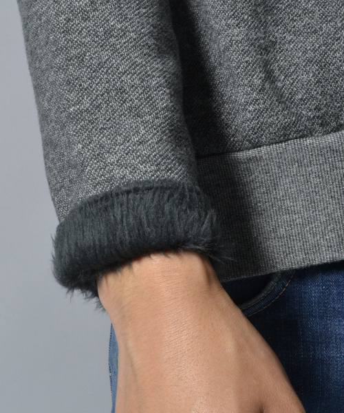 AMERICAN RAG CIE（アメリカンラグシー）の「AMERICAN RAG CIE ZIP付き裏シャギースウェット（スウェット・メンズ・チャコールグレー/トップグレー/ブルー・3/1/2）」の8枚目の写真