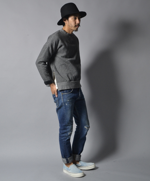 AMERICAN RAG CIE（アメリカンラグシー）の「AMERICAN RAG CIE ZIP付き裏シャギースウェット（スウェット・メンズ・チャコールグレー/トップグレー/ブルー・3/1/2）」の12枚目の写真