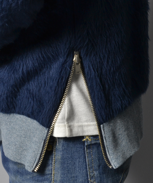 AMERICAN RAG CIE（アメリカンラグシー）の「AMERICAN RAG CIE ZIP付き裏シャギースウェット（スウェット・メンズ・チャコールグレー/トップグレー/ブルー・3/1/2）」の10枚目の写真