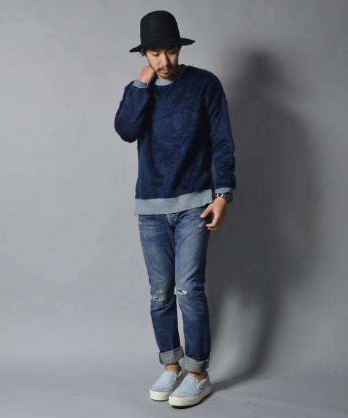 AMERICAN RAG CIE（アメリカンラグシー）の「AMERICAN RAG CIE ZIP付き裏シャギースウェット（スウェット・メンズ・チャコールグレー/トップグレー/ブルー・3/1/2）」の11枚目の写真