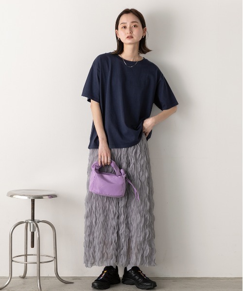 ad thie(アドティエ)の「ヴィンテージライク ピグメントTシャツ(Tシャツ/カットソー・レディース・チャコールグレー/ブルー/ネイビー/レッド・FREE)」の11枚目の写真