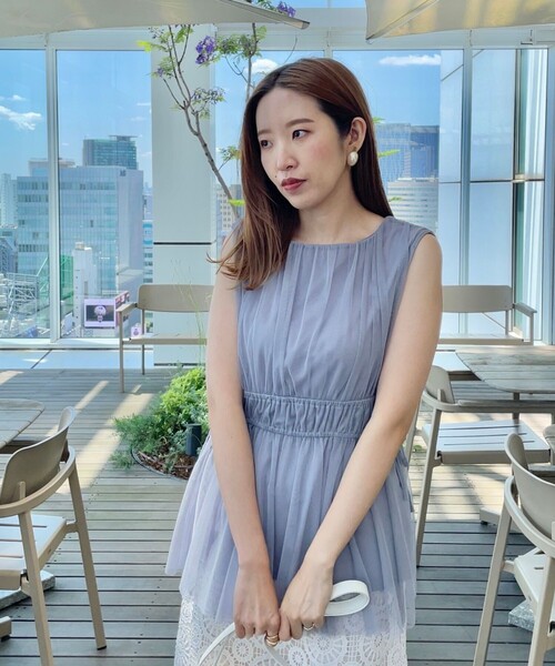 couture brooch（クチュールブローチ）の「◆【着映える透け感】チュールサイドリボンチュニック（チュニック・レディース・ライトグレー/ブラック/ブラウン系・38/42）」の14枚目の写真