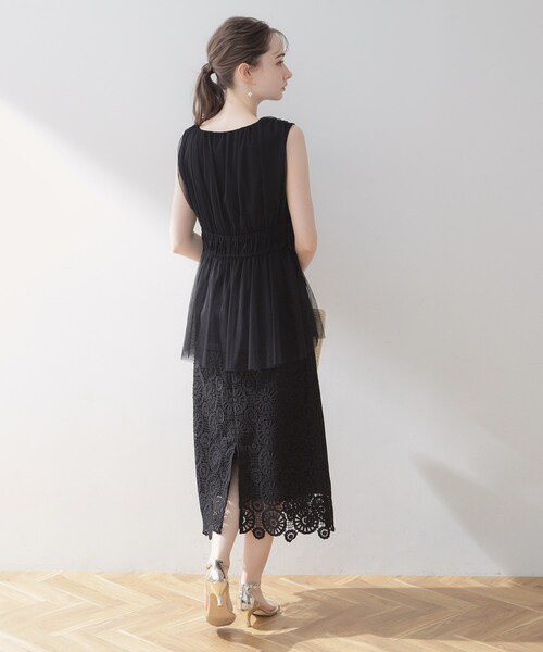 couture brooch（クチュールブローチ）の「◆【着映える透け感】チュールサイドリボンチュニック（チュニック・レディース・ライトグレー/ブラック/ブラウン系・38/42）」の19枚目の写真