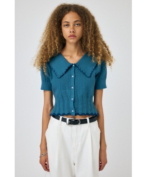 MOUSSY(マウジー)の「KNIT LACEWORK COLLAR カーディガン(カーディガン/ボレロ・レディース・ブラック/ライトブルー/アイボリー・FREE)」の15枚目の写真