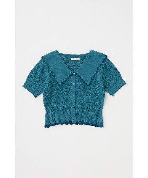 【MOUSSY】KNIT LACEWORK COLLAR カーディガン セール】KNIT LACEWORK COLLAR カーディガン（カーディガン