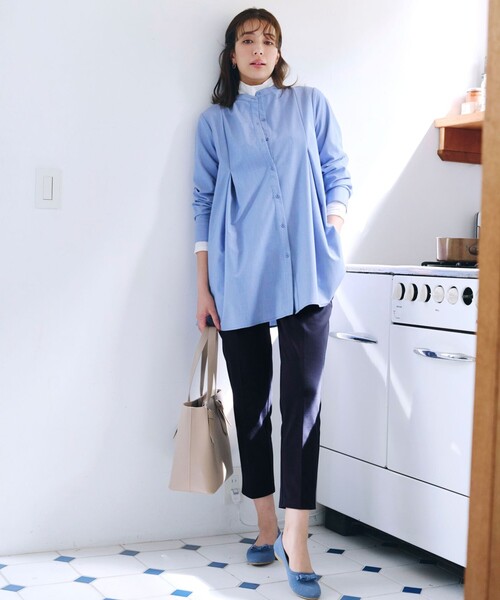 Tiaclasse（ティアクラッセ）の「“きれい見え” カットソーテーパードパンツ（その他パンツ・レディース・グレイッシュベージュ/ネイビー/ブラック・XL/XXL）」の7枚目の写真