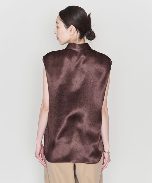 ASTRAET(アストラット)の「<ASTRAET>サテン レギュラーカラー ノースリーブブラウス②(シャツ/ブラウス・レディース・ダークブラウン/ブラウン/ネイビー・FREE)」の19枚目の写真