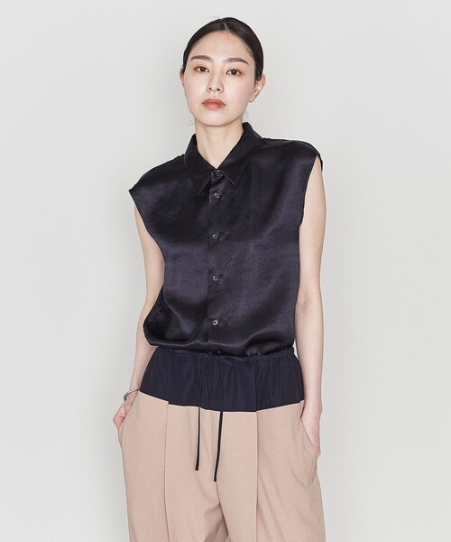 ASTRAET(アストラット)の「<ASTRAET>サテン レギュラーカラー ノースリーブブラウス②(シャツ/ブラウス・レディース・ダークブラウン/ブラウン/ネイビー・FREE)」の14枚目の写真