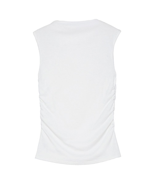 IRIS47（イリスフォーセブン）の「【IRIS 47】pleats tank tops/プリーツ タンクトップ（Tシャツ/カットソー・レディース・ホワイト/ブラック系・FREE）」の10枚目の写真