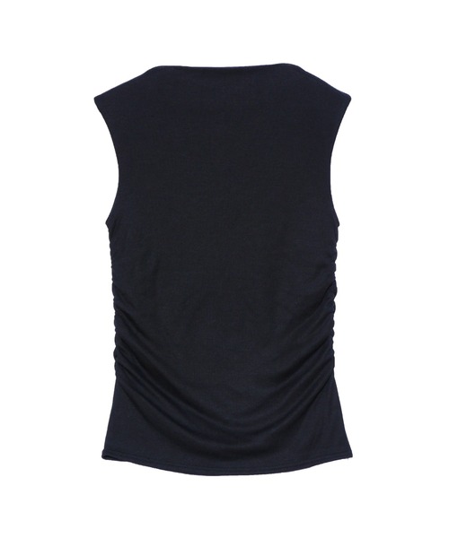 IRIS47（イリスフォーセブン）の「【IRIS 47】pleats tank tops/プリーツ タンクトップ（Tシャツ/カットソー・レディース・ホワイト/ブラック系・FREE）」の3枚目の写真