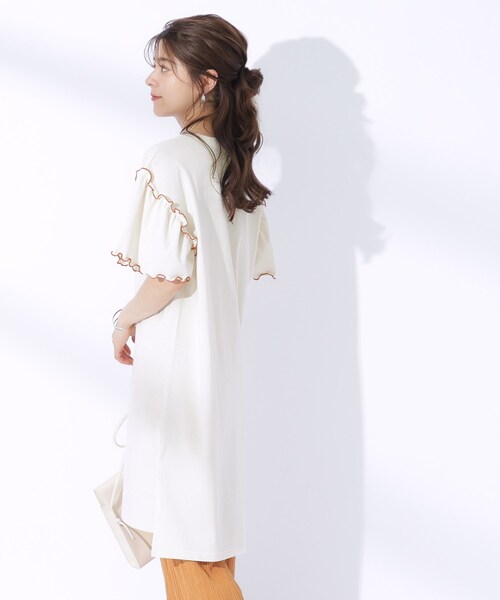 Cutie Blonde（キューティーブロンド）の「◆配色メロウがポイント お袖フリルチュニックワンピース（チュニック・レディース・アイボリー/チャコールグレー/ブラック・04/03/02）」の19枚目の写真