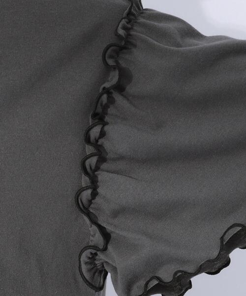 Cutie Blonde（キューティーブロンド）の「◆配色メロウがポイント お袖フリルチュニックワンピース（チュニック・レディース・アイボリー/チャコールグレー/ブラック・04/03/02）」の7枚目の写真