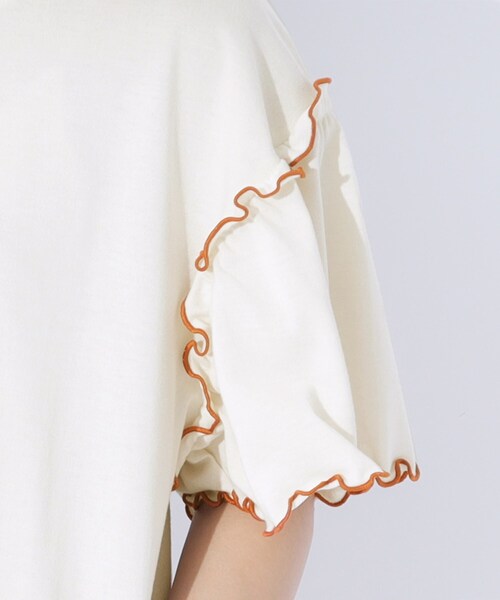 Cutie Blonde（キューティーブロンド）の「◆配色メロウがポイント お袖フリルチュニックワンピース（チュニック・レディース・アイボリー/チャコールグレー/ブラック・04/03/02）」の16枚目の写真