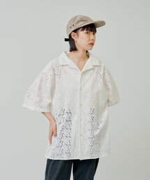 WHIMSIC | 【UNISEX】フラワーパターンレースシャツ(シャツ/ブラウス)