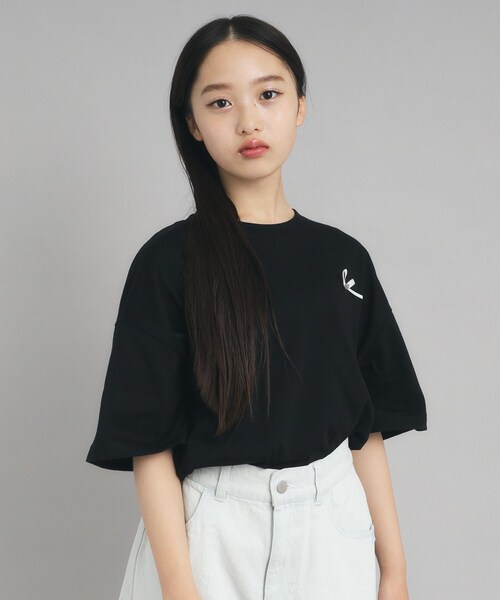 PINK-latte(ピンクラテ)の「◆【130cmあり】バックフォトプリントTシャツ(Tシャツ/カットソー・キッズ・グリーン系/ブラック/グレー/ホワイト・15 /13/14/16)」の14枚目の写真