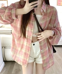 シアーチェックシャツ