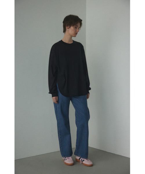 【セール】sheer loose long t-shirt(シアールーズロングTシャツ)（Tシャツ/カットソー）｜BLACK BY MOUSSY（ブラックバイマウジー）