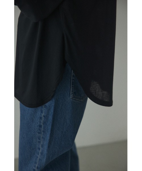 【セール】sheer loose long t-shirt(シアールーズロングTシャツ)（Tシャツ/カットソー）｜BLACK BY MOUSSY（ブラックバイマウジー）