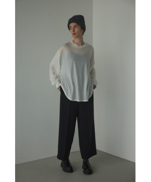 【セール】sheer loose long t-shirt(シアールーズロングTシャツ)（Tシャツ/カットソー）｜BLACK BY MOUSSY（ブラックバイマウジー）