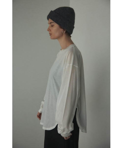 【セール】sheer loose long t-shirt(シアールーズロングTシャツ)（Tシャツ/カットソー）｜BLACK BY MOUSSY（ブラックバイマウジー）