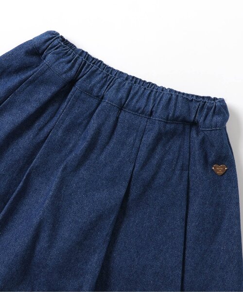 apres les cours（アプレレクール）の「インパンツ付きタックスカート（スカート・キッズ・インディゴブルー/チェック/アイボリー/ブラック・140/130/120/110/100/90/80）」の6枚目の写真