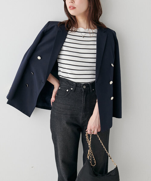 natural couture（ナチュラルクチュール）の「【WEB限定】袖口配色スカラップ強撚ニット(7分袖)（ニット/セーター・レディース・グレイッシュベージュ/オフホワイト/ミント/ネイビー/その他1/レッド・FREE）」の11枚目の写真
