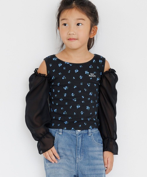 10C REPIPI（ジューシーレピピ）の「【10C REPIPI】カタアキCandyスリーブトップス（Tシャツ/カットソー・キッズ・ブラック/サックスブルー/ホワイト・110cm/130cm/120cm）」の2枚目の写真