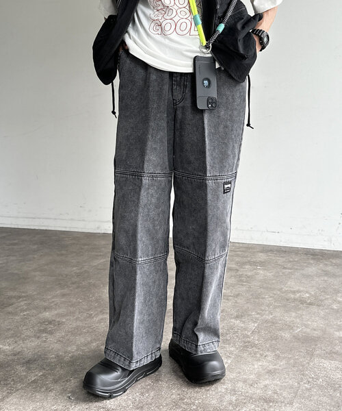 CPCM（シーピーシーエム）の「THRASHERダブルニーパンツ2（その他パンツ・メンズ・グレー/ブルー/ブラック・SMALL/LARGE/MEDIUM）」の2枚目の写真