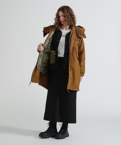 AVIREX(アヴィレックス)の「《WEB&DEPOT限定》MSPCOPENING M-65 COAT/M-65 ジャケット/モッズコート/AVIREX/アヴィレックス(モッズコート・レディース・タン/オリーブ系/ブラック・F)」の5枚目の写真