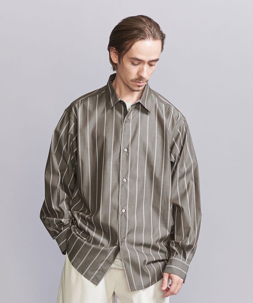 BEAUTY&YOUTH UNITED ARROWS（ビューティーアンドユースユナイテッドアローズ）の「BRWND マルチストライプ レギュラーフォルム シャツ（シャツ/ブラウス・メンズ・モカ/オフホワイト/ナチュラル・S/M/L/XL）」の3枚目の写真