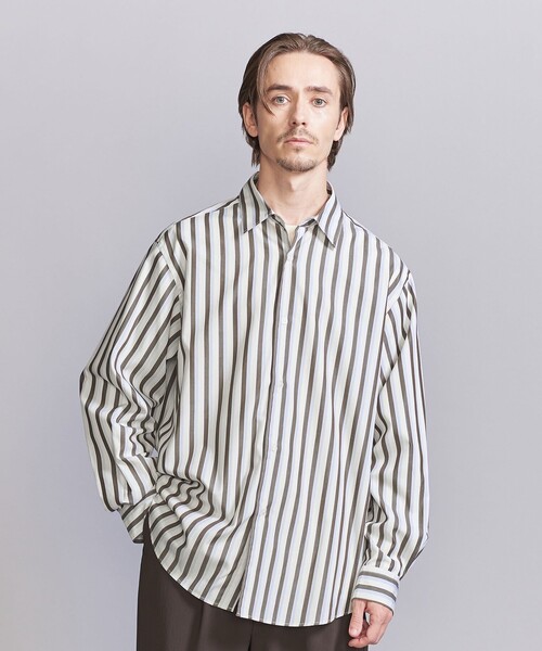 BEAUTY&YOUTH UNITED ARROWS（ビューティーアンドユースユナイテッドアローズ）の「BRWND マルチストライプ レギュラーフォルム シャツ（シャツ/ブラウス・メンズ・モカ/オフホワイト/ナチュラル・S/M/L/XL）」の20枚目の写真