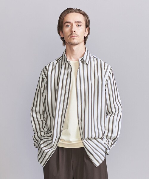 BEAUTY&YOUTH UNITED ARROWS（ビューティーアンドユースユナイテッドアローズ）の「BRWND マルチストライプ レギュラーフォルム シャツ（シャツ/ブラウス・メンズ・モカ/オフホワイト/ナチュラル・S/M/L/XL）」の21枚目の写真