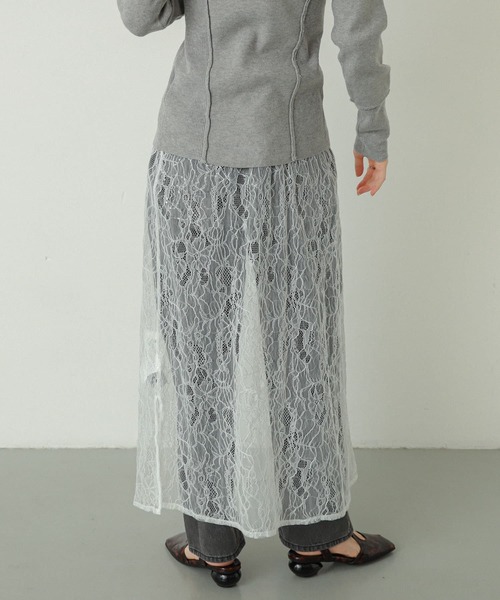 SENSE OF PLACE by URBAN RESEARCH(センスオブプレイスバイアーバンリサーチ)の「2WAYスパンコールスカート(スカート・レディース・アイボリー/ブラック・ONE)」の4枚目の写真