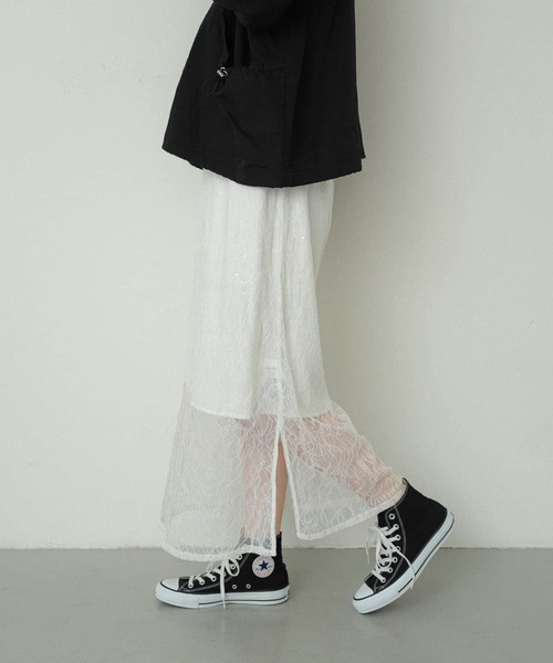 SENSE OF PLACE by URBAN RESEARCH(センスオブプレイスバイアーバンリサーチ)の「2WAYスパンコールスカート(スカート・レディース・アイボリー/ブラック・ONE)」の7枚目の写真