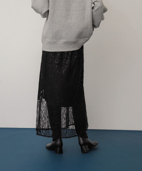 SENSE OF PLACE by URBAN RESEARCH(センスオブプレイスバイアーバンリサーチ)の「2WAYスパンコールスカート(スカート・レディース・アイボリー/ブラック・ONE)」の13枚目の写真