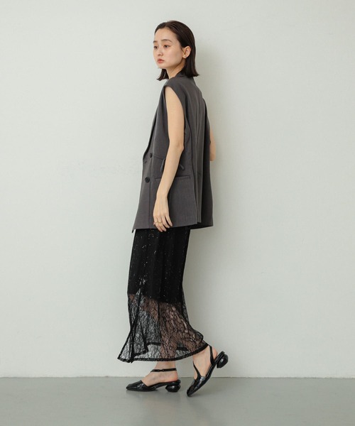 SENSE OF PLACE by URBAN RESEARCH(センスオブプレイスバイアーバンリサーチ)の「2WAYスパンコールスカート(スカート・レディース・アイボリー/ブラック・ONE)」の19枚目の写真