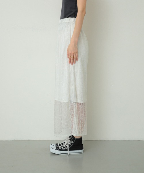 SENSE OF PLACE by URBAN RESEARCH(センスオブプレイスバイアーバンリサーチ)の「2WAYスパンコールスカート(スカート・レディース・アイボリー/ブラック・ONE)」の21枚目の写真